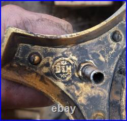 Antique Signed Bradley and Hubbard Slag Glass Table Lamp Unusual Base