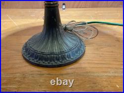 Antique Signed Miller Bent Panel Carmel Slag Table Lamp #4431