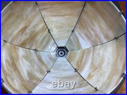 Antique Signed Miller Bent Panel Carmel Slag Table Lamp #4431 Antique Signed Miller Bent Panel Carmel Slag Table Lamp #4431