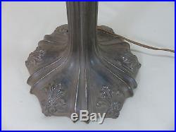 Antique Signed Miller Bent Slag Glass Panel Art Nouveau Lamp Handel B&H Era