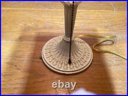 Antique Signed PBL 813 (Pittsburg Brass & Lamp) Slag Glass Boudoir Lamp #4340