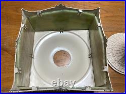 Antique Signed PBL 813 (Pittsburg Brass & Lamp) Slag Glass Boudoir Lamp #4340