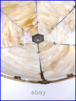 Antique Slag Curved Carmel Glass 16 Lamp Shade Gold Color Frame