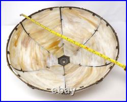 Antique Slag Curved Carmel Glass 16 Lamp Shade Gold Color Frame Antique Slag Curved Carmel Glass 16 Lamp Shade Gold Color Frame