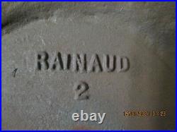 Antique Slag Glass 8 Panel Table Lamp Signed Rainaud 18