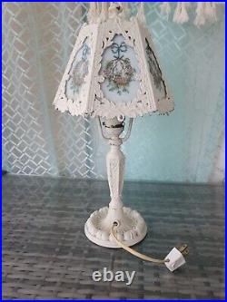 Antique Slag Glass Boudoir Lamp (ca. 1930) chic