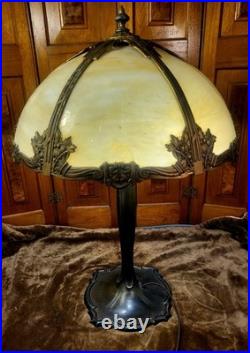 Antique Slag Glass Caramel Table Lamp Antique Slag Glass Caramel Table Lamp