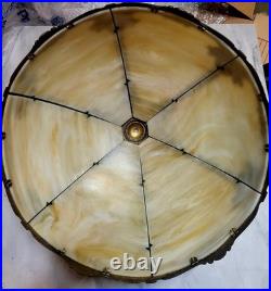 Antique Slag Glass Caramel Table Lamp