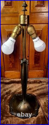 Antique Slag Glass Caramel Table Lamp