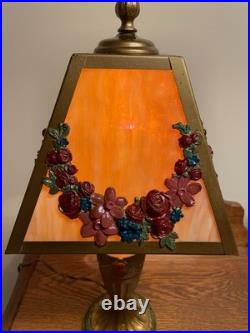 Antique Slag Glass Lamp