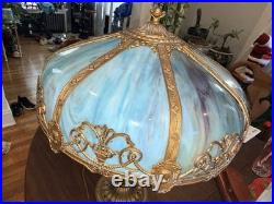 Antique Slag Glass Lamp
