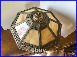 Antique Slag Glass Lamp 1911