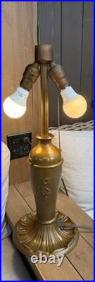 Antique Slag Glass Lamp Base