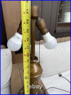 Antique Slag Glass Lamp Base