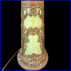 Antique Slag Glass Lamp Base approx 24