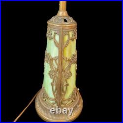 Antique Slag Glass Lamp Base approx 24