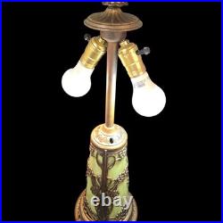 Antique Slag Glass Lamp Base approx 24