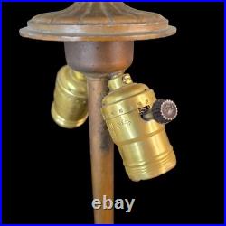 Antique Slag Glass Lamp Base approx 24