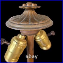 Antique Slag Glass Lamp Base approx 24