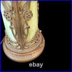 Antique Slag Glass Lamp Base approx 24