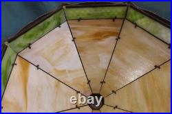 Antique Slag Glass Lamp Beige and Green Antique Slag Glass Lamp Beige and Green