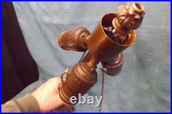 Antique Slag Glass Lamp Beige and Green Antique Slag Glass Lamp Beige and Green