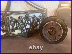 Antique Slag Glass Lamp CHANDELIER-Arts Crafts Hanging Light Pendant-16 Panels Antique Slag Glass Lamp CHANDELIER-Arts Crafts Hanging Light Pendant-16 Panels