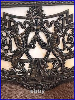 Antique Slag Glass Lamp CHANDELIER-Arts Crafts Hanging Light Pendant-16 Panels Antique Slag Glass Lamp CHANDELIER-Arts Crafts Hanging Light Pendant-16 Panels