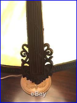 Antique Slag Glass Lamp Circa 1920's in very good condition and works check pics
