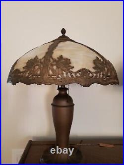 Antique Slag Glass Lamp Early 1900's