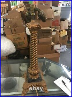 Antique Slag Glass Lamp Egyptian Theme Circa 1920