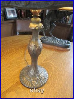 Antique Slag Glass Lamp End Of The Trail Theme 1950's