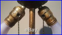 Antique Slag Glass Lamp (Miller) As is. Please read descriptions, see pictures