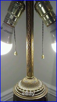 Antique Slag Glass Lamp N. W. A. S Company circa 1920s