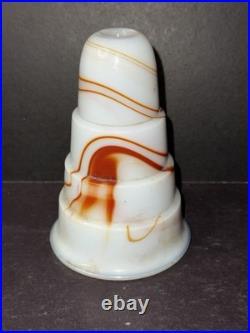Antique Slag Glass Lamp Parts Alto Agate Swirl Part Lighter 3 Tier Deco Era