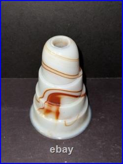 Antique Slag Glass Lamp Parts Alto Agate Swirl Part Lighter 3 Tier Deco Era