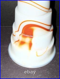 Antique Slag Glass Lamp Parts Alto Agate Swirl Part Lighter 3 Tier Deco Era