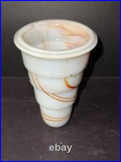 Antique Slag Glass Lamp Parts Alto Agate Swirl Part Lighter 3 Tier Deco Era