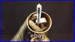 Antique Slag Glass Lamp Reverse Painted Landscape Scene Base Only