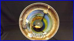 Antique Slag Glass Lamp Reverse Painted Landscape Scene Base Only