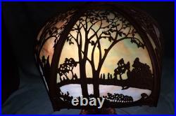 Antique Slag Glass Lamp Scenic Landscape Miller Antique Slag Glass Lamp Scenic Landscape Miller