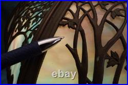 Antique Slag Glass Lamp Scenic Landscape Miller