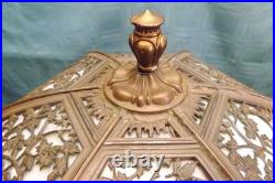 Antique Slag Glass Lamp Scenic Landscape Miller