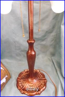 Antique Slag Glass Lamp Scenic Landscape Miller Antique Slag Glass Lamp Scenic Landscape Miller