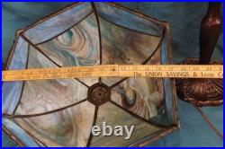 Antique Slag Glass Lamp Scenic Landscape Miller