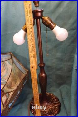 Antique Slag Glass Lamp Scenic Landscape Miller Antique Slag Glass Lamp Scenic Landscape Miller
