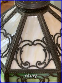 Antique Slag Glass Lamp Shade 16 panel (shade only) Wilkinson Bradley Hubbard