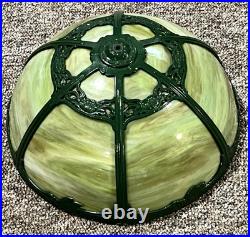 Antique Slag Glass Lamp Shade 6 Panel Vintage #S4