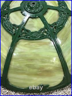 Antique Slag Glass Lamp Shade 6 Panel Vintage #S4 Antique Slag Glass Lamp Shade 6 Panel Vintage #S4
