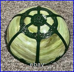 Antique Slag Glass Lamp Shade 6 Panel Vintage #S4 Antique Slag Glass Lamp Shade 6 Panel Vintage #S4